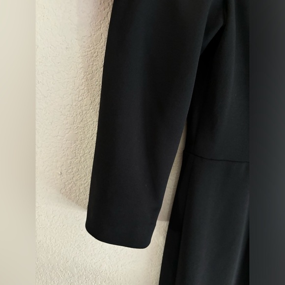 Adrianna Papell Black Cold Shoulder Mock Neck 3/4 Sleeve Sheath Party Dress 10 - Picture 4 of 7